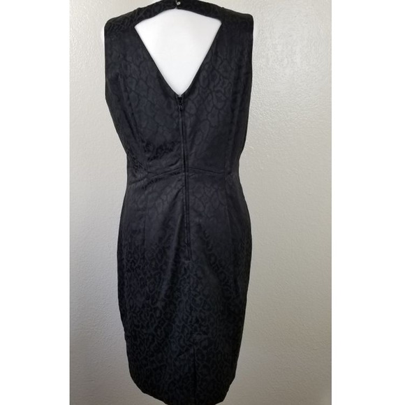 H&M Animal Print Black Lined Dress Sz 14 - Picture 3 of 6